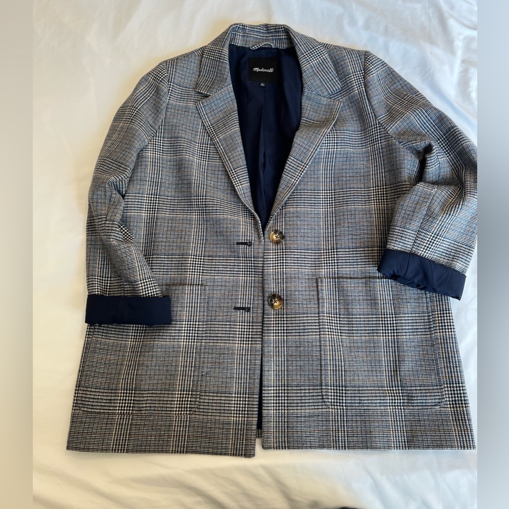Madewell plaid tweed blazer